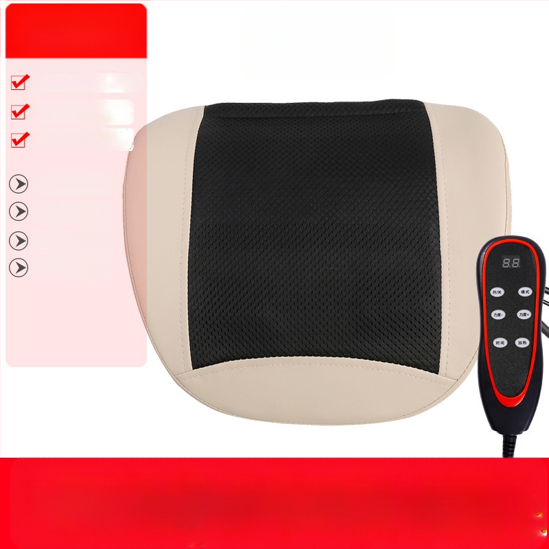 Muguras un jostas masieris ar jostas spilvenu, 2 masāžas galvas, 3 režīmi, taimeris, pie kontaktligzdas, Aiyoukang