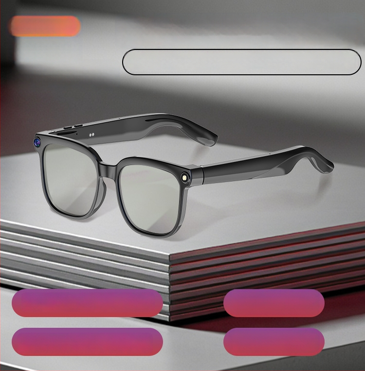 Inteligentné okuliare s 8MP kamerou so stabilizáciou na fotografovanie a nahrávanie videa; AI preklad; AI rozpoznávanie objektov; Bluetooth hudba a hovory