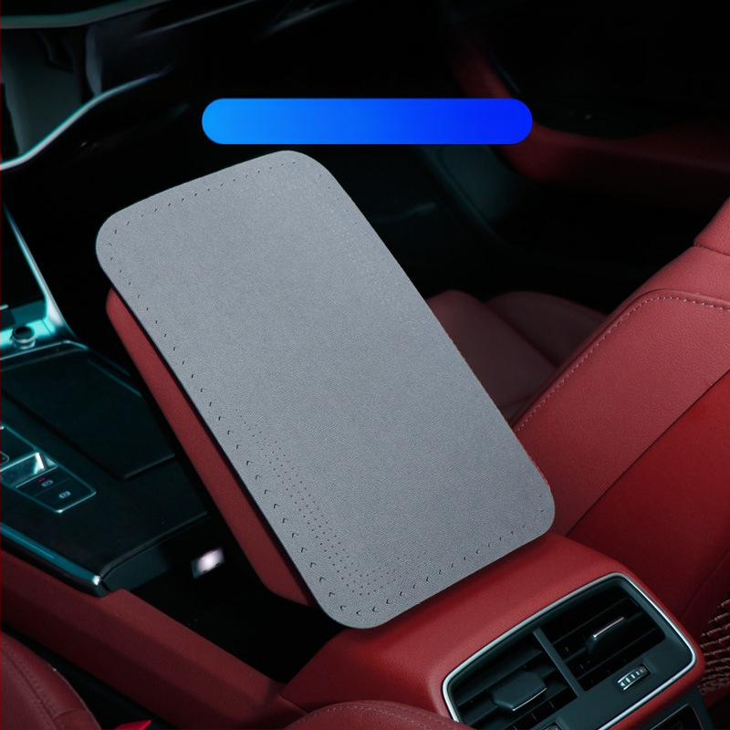 Automašīnas centrālā rokas balsta vāciņš — velūra āda, universāla saderība, visām sezonām