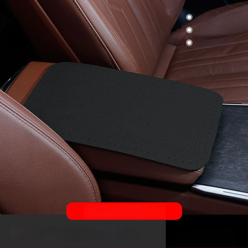 Automašīnas centrālā rokas balsta vāciņš — velūra āda, universāla saderība, visām sezonām