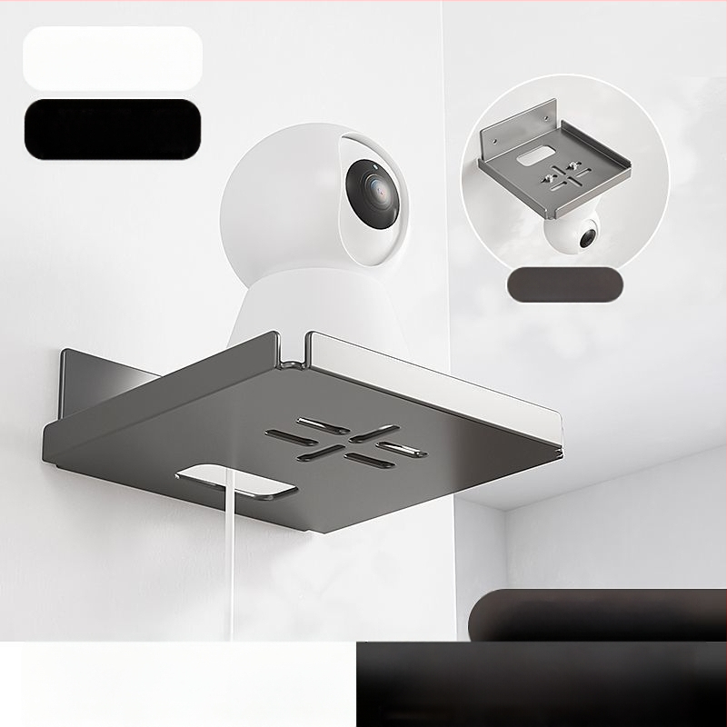 Sienas plaukts kamerai un maršrutētāja augšējai kastītei ar PTZ stiprinājumu — iekštelpu un āra lietošanai; materiāls: Q235 tērauds; uzstādīšana: sienas stiprinājums