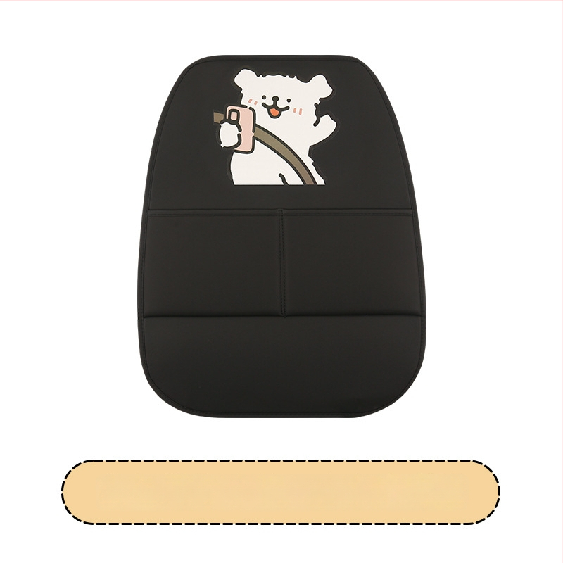 Задна облегалка за автомобил - антиударна подложка с картинка на кученце, PU материал, пълнител от пяна, универсален стил, подходяща за всички сезони