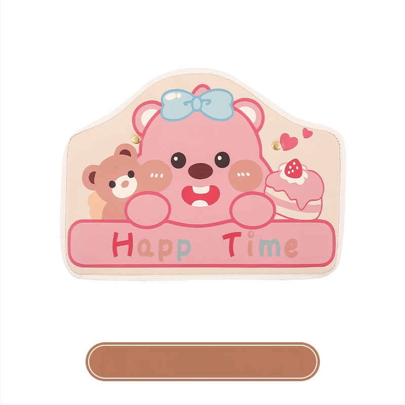 Подпора за гръб на автомобилна седалка с карикатурен дизайн, PU материал, пяна пълнеж, за всички сезони