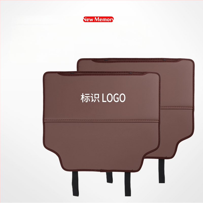 Mingshang кожен протектор за облегалката на задната седалка — анти-удар и анти-износване, универсален за всички сезони, пълнител от гъба, модел с автомобилен логотип