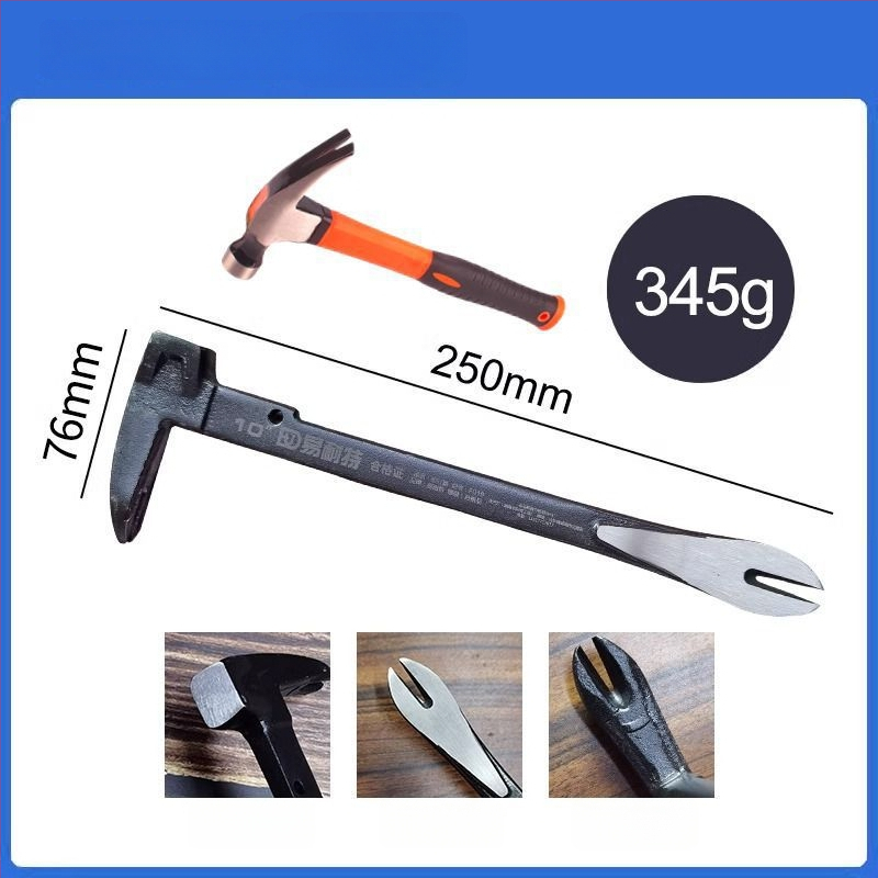 Heksagonalni štap od karbonskog čelika – višenamjenski alat za vađenje noktiju, s čekićem