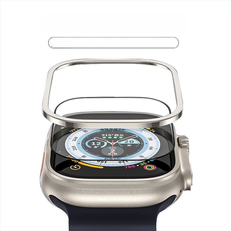 Priekšējā aizsargfilma priekš iWatch Ultra 2 — no alumīnija sakausējuma, temperēta, mehāniski apstrādāta