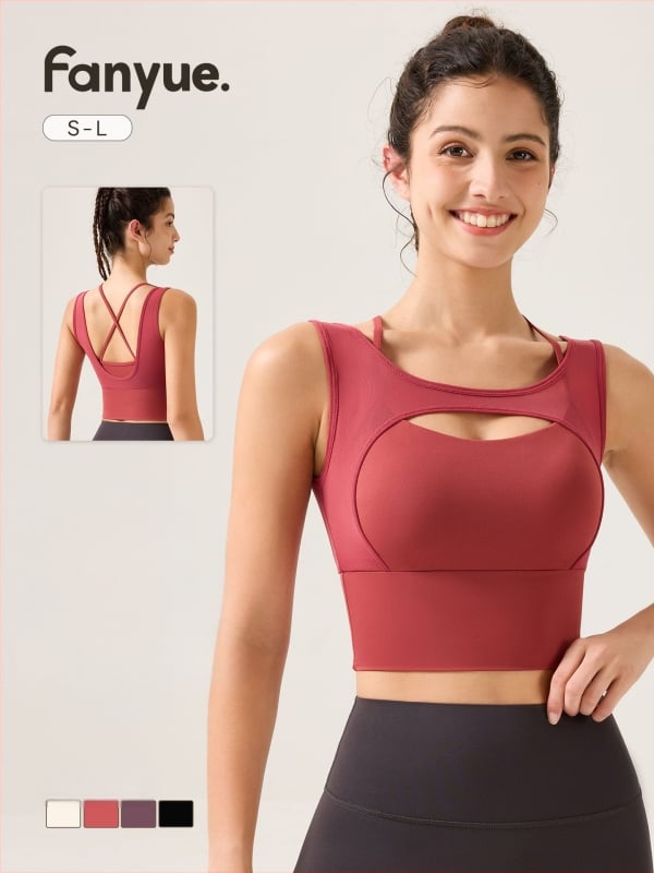 Αθλητικό σουτιέν με βαθύ V και nude αίσθηση, διαφανές δίχτυ, διακοσμητικό πίσω, απομάκρυνση υγρασίας, ύφασμα νάιλον/σπαντέξ, ενισχυμένες cups