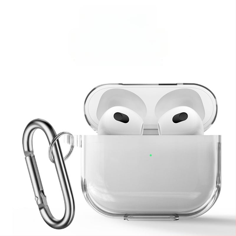 AirPods 3 TPU átlátszó védőtok Orbit kampóval, injekciós öntés