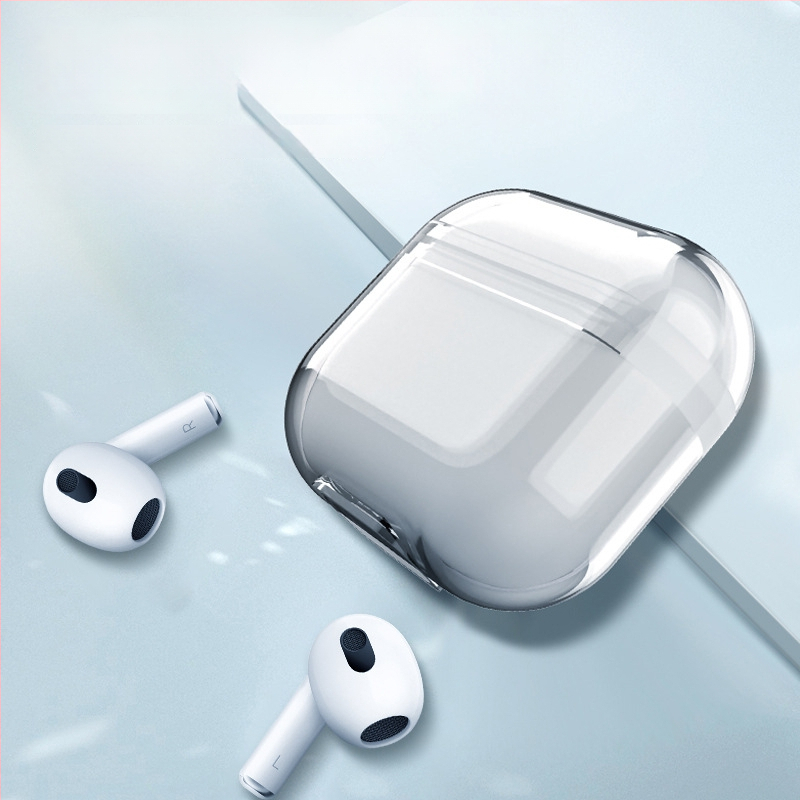 AirPods 3 TPU átlátszó védőtok Orbit kampóval, injekciós öntés