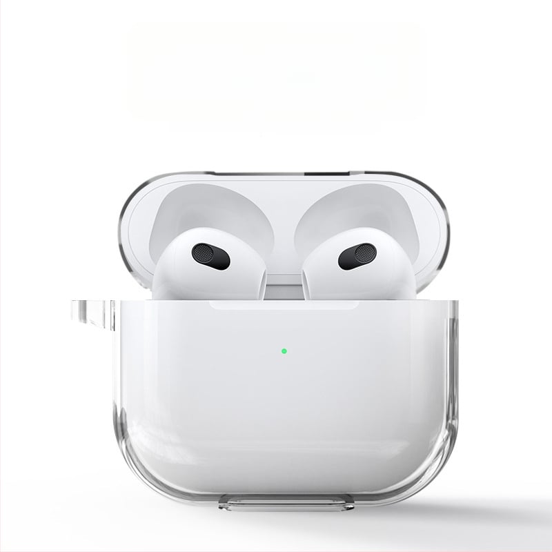 AirPods 3 TPU átlátszó védőtok Orbit kampóval, injekciós öntés