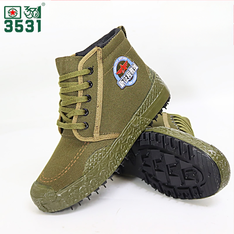 Pantofi de lucru înalți de protecție, anti-derapare, rezistenți la uzură, absorbție a șocurilor, model camuflaj, exterior din pânză, talpă din cauciuc, șireturi, Unisex