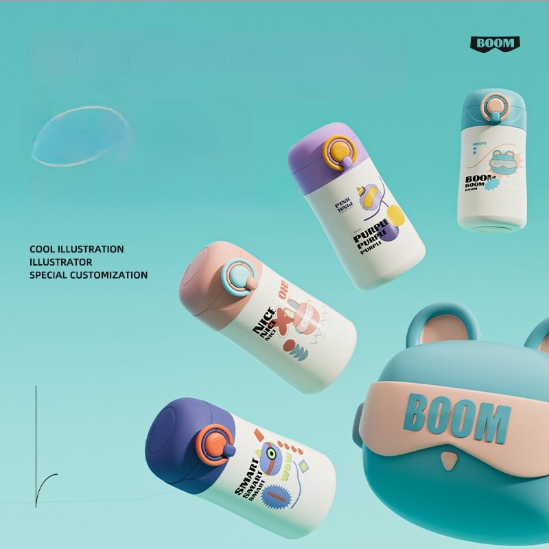 Szigetelt pohár kettős szívószállal és hajlított fedéllel (belső 316 rozsdamentes acél; külső 201 rozsdamentes acél; hőszigetelés 6–12 óra)