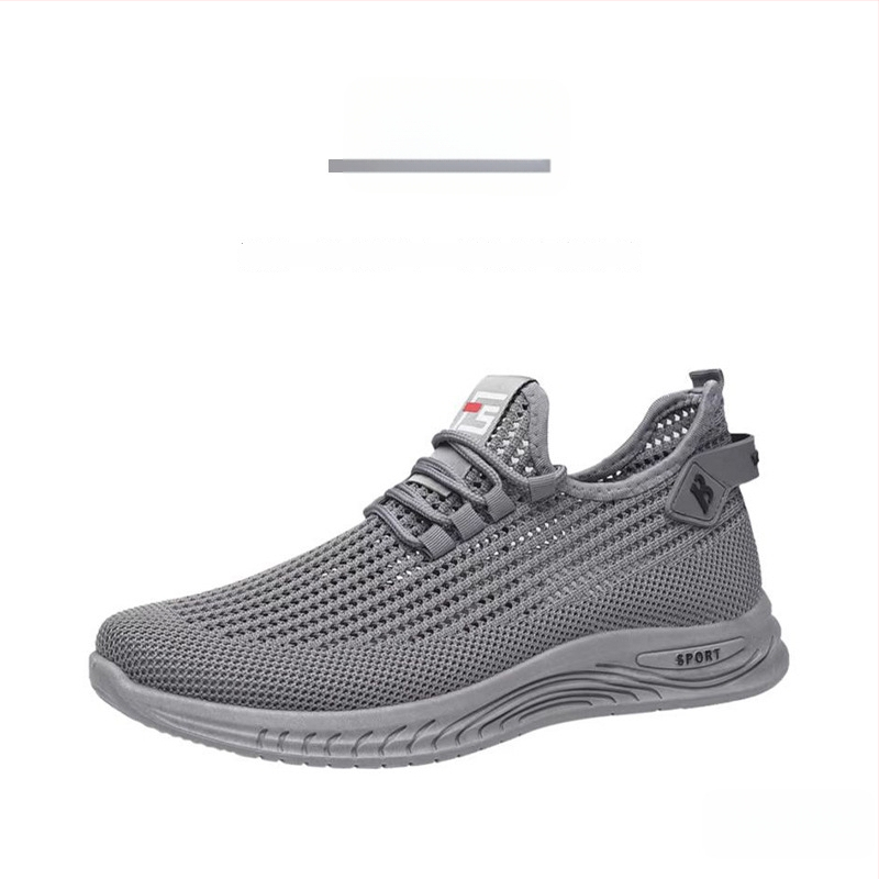 Szellőző hálós sportcipő, textil felső, elöl fűzővel, csúszásmentes PVC talp