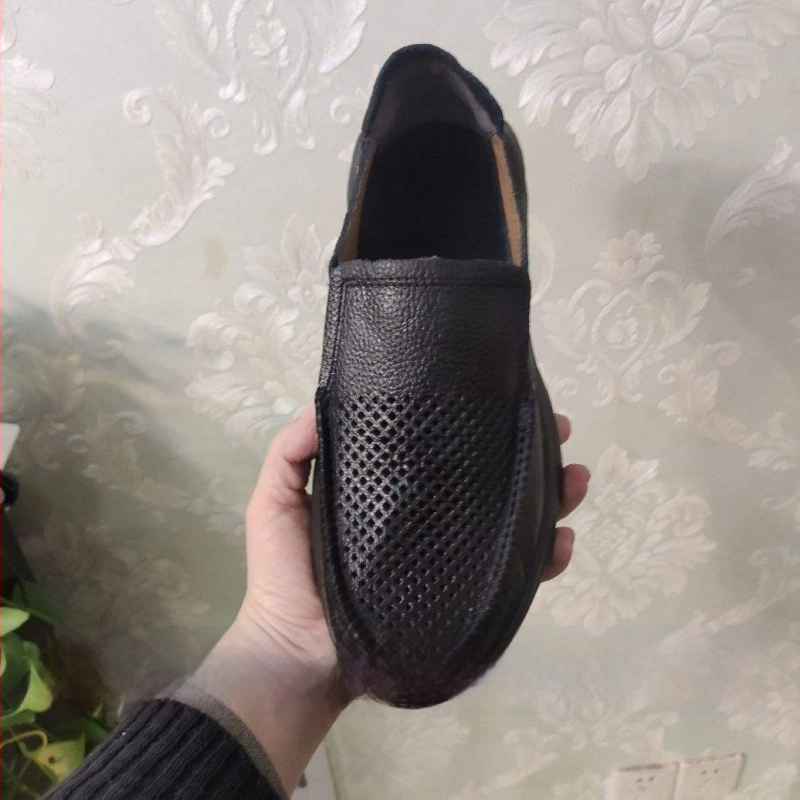 Férfi Slip-On bőrből, EVA talppal, lélegző és könnyű nyári mindennapi loaferek