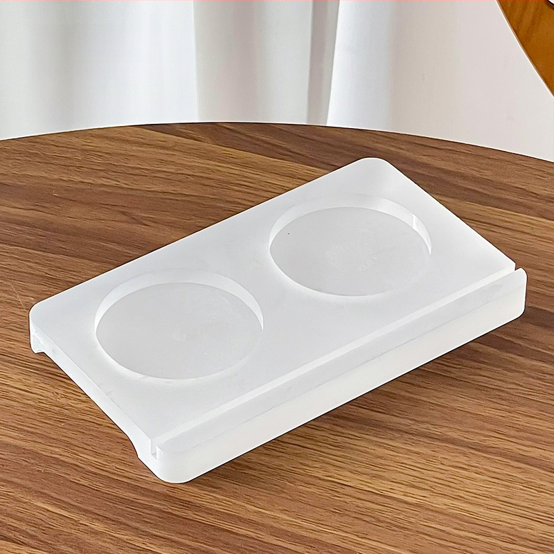 Nauja Kinijos stiliaus arbatos ir gėrimų padėklas su akrilo viršutine dalimi ir medine baze su trimis skylėmis