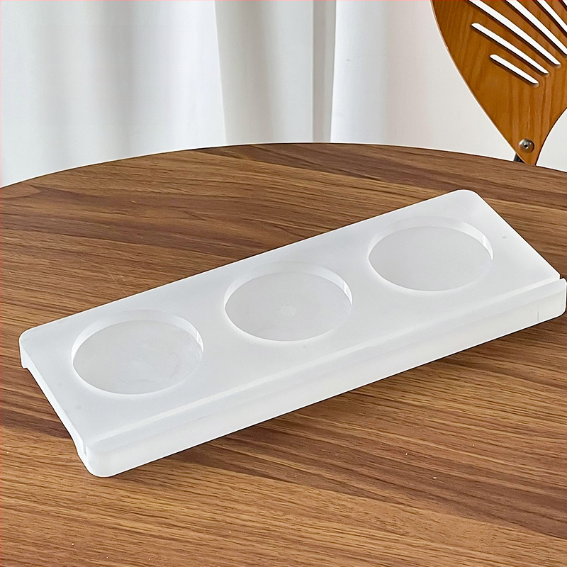 Nauja Kinijos stiliaus arbatos ir gėrimų padėklas su akrilo viršutine dalimi ir medine baze su trimis skylėmis