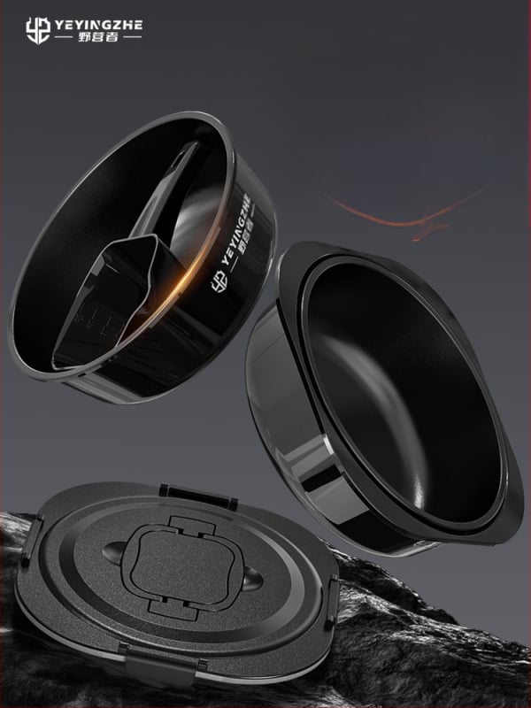 Vas de momeală cu capac - set de trei piese - interior antiaderent, adânc - plastic - Camper