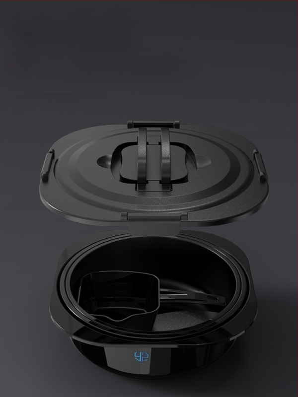 Vas de momeală cu capac - set de trei piese - interior antiaderent, adânc - plastic - Camper