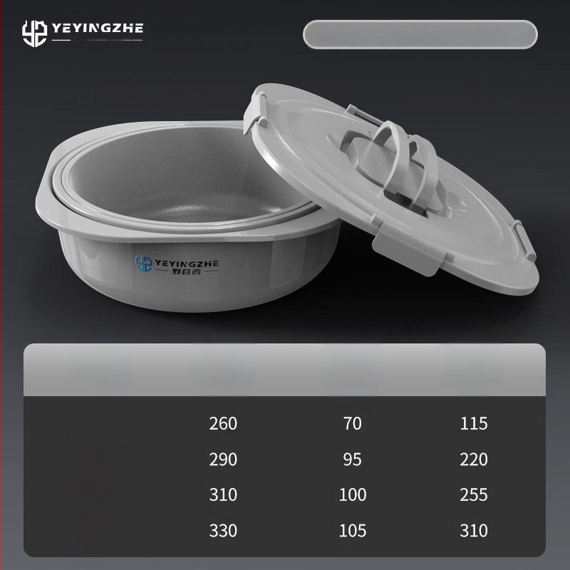 Vas de momeală cu capac - set de trei piese - interior antiaderent, adânc - plastic - Camper