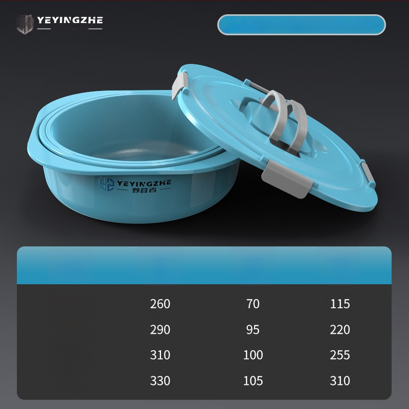 Vas de momeală cu capac - set de trei piese - interior antiaderent, adânc - plastic - Camper