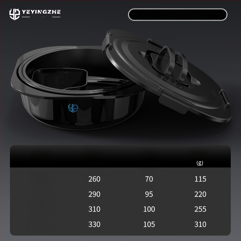 Vas de momeală cu capac - set de trei piese - interior antiaderent, adânc - plastic - Camper