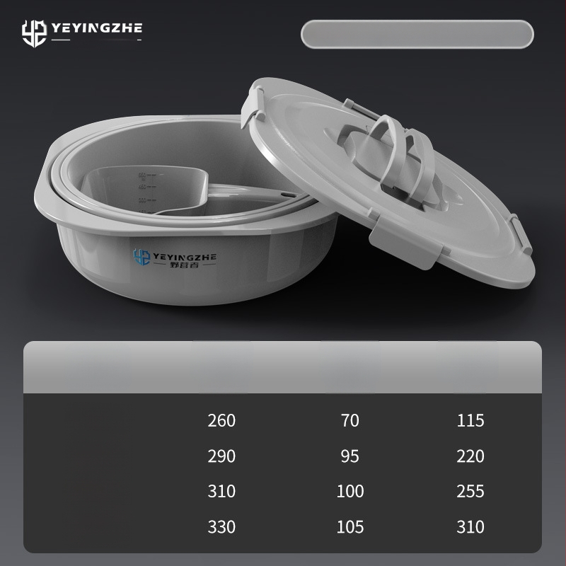 Vas de momeală cu capac - set de trei piese - interior antiaderent, adânc - plastic - Camper