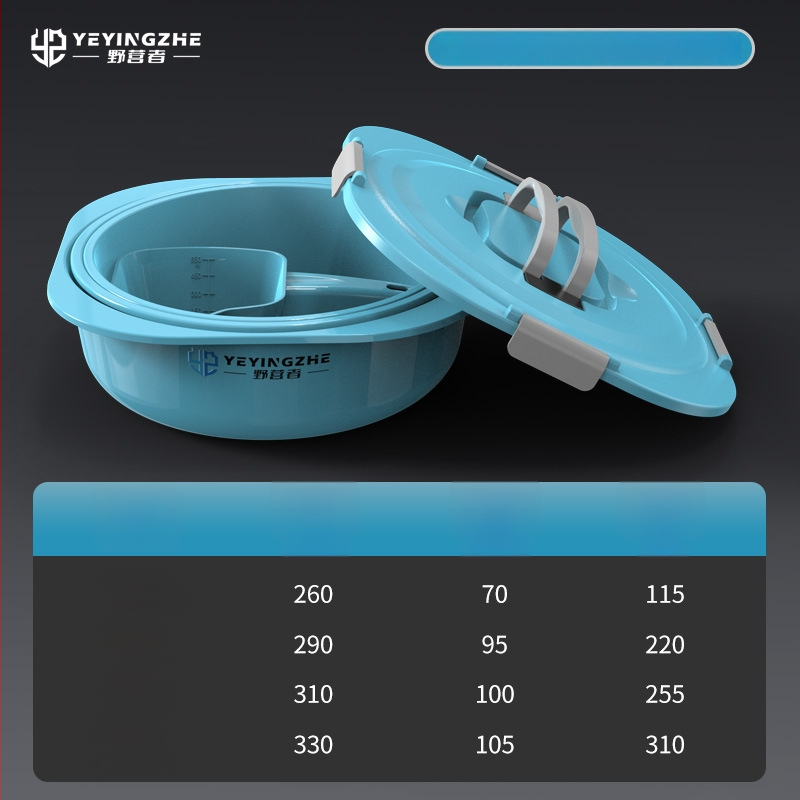 Vas de momeală cu capac - set de trei piese - interior antiaderent, adânc - plastic - Camper