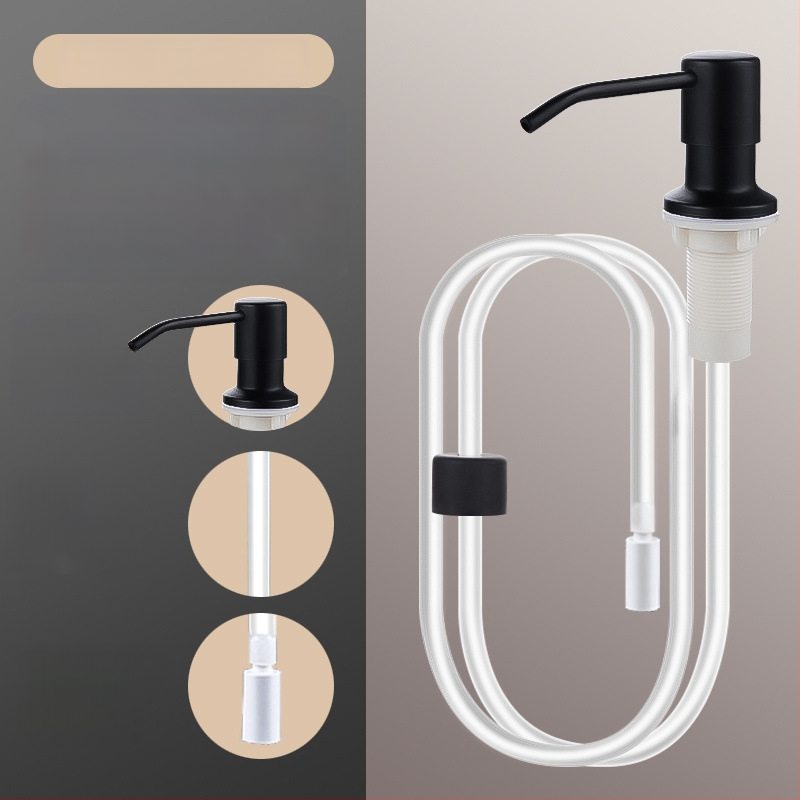 Δοσομετρητής σαπουνιού για νεροχύτη με σωληνάκι επέκτασης – 304 ανοξείδωτος χάλυβας, καθολικός χειροκίνητος δοσομετρητής (CUPC)