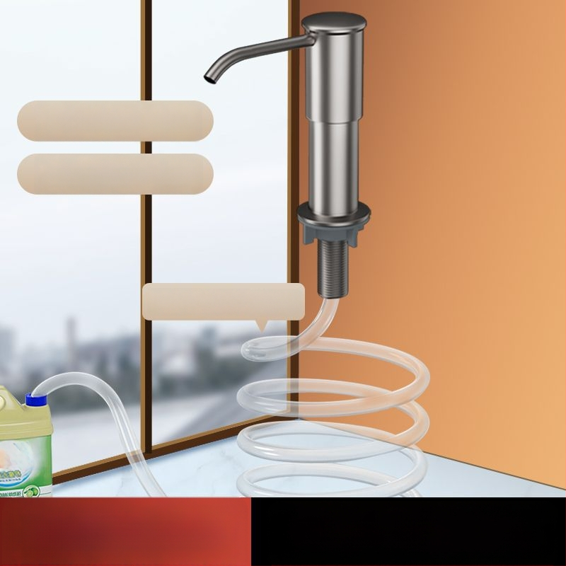 Επεκτειόμενος δοσομετρητής υγρού πλυντηρίου πιάτων για νεροχύτη κουζίνας — ABS, ηλεκτροπλατίωση φινιρίσματος, λειτουργία με χειροκίνητο πάτημα, στυλ ελαφριάς πολυτέλειας