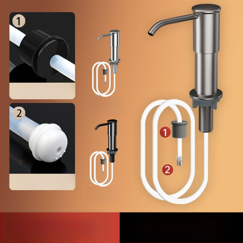 Επεκτειόμενος δοσομετρητής υγρού πλυντηρίου πιάτων για νεροχύτη κουζίνας — ABS, ηλεκτροπλατίωση φινιρίσματος, λειτουργία με χειροκίνητο πάτημα, στυλ ελαφριάς πολυτέλειας