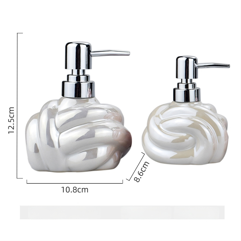 Керамична бутилка за душ гел и дозатор за сапун - едно парче, презареждаема, възможност за печат на лого