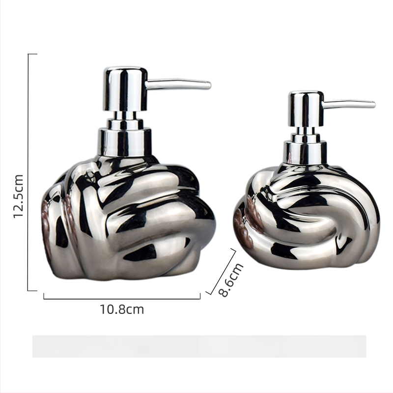 Керамична бутилка за душ гел и дозатор за сапун - едно парче, презареждаема, възможност за печат на лого