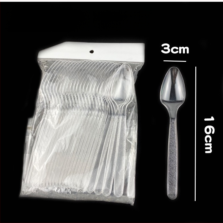 Vienkartinis plastmasinių stalo įrankių rinkinys vakarietiško stiliaus su ilga rankena: peilis, šakutė ir šaukštas; mikrobangų krosnelėms tinkamas.