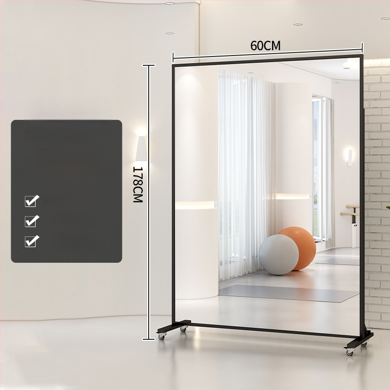 Mozgatható padlótükör univerzális kerekekkel, alumínium váz, modell 005, testre szabható