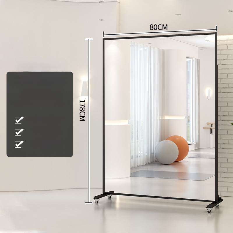 Mozgatható padlótükör univerzális kerekekkel, alumínium váz, modell 005, testre szabható