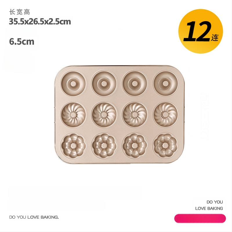 Mittekleepuvad vormid sõõrikute jaoks, ploomiõie disain, süsinikterasest küpsetamiseks, 6 või 12 kambriga