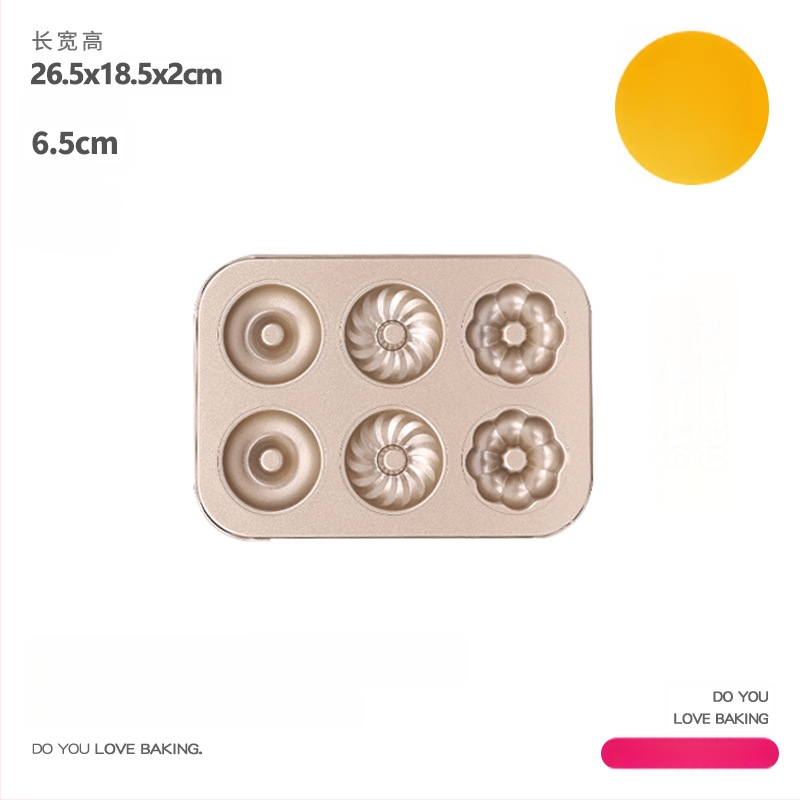 Mittekleepuvad vormid sõõrikute jaoks, ploomiõie disain, süsinikterasest küpsetamiseks, 6 või 12 kambriga