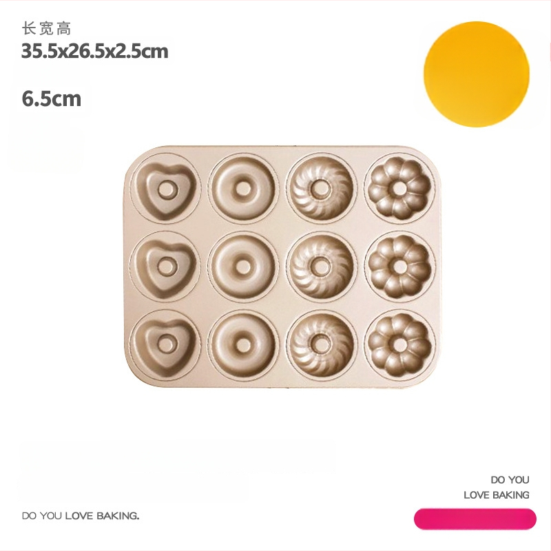 Mittekleepuvad vormid sõõrikute jaoks, ploomiõie disain, süsinikterasest küpsetamiseks, 6 või 12 kambriga