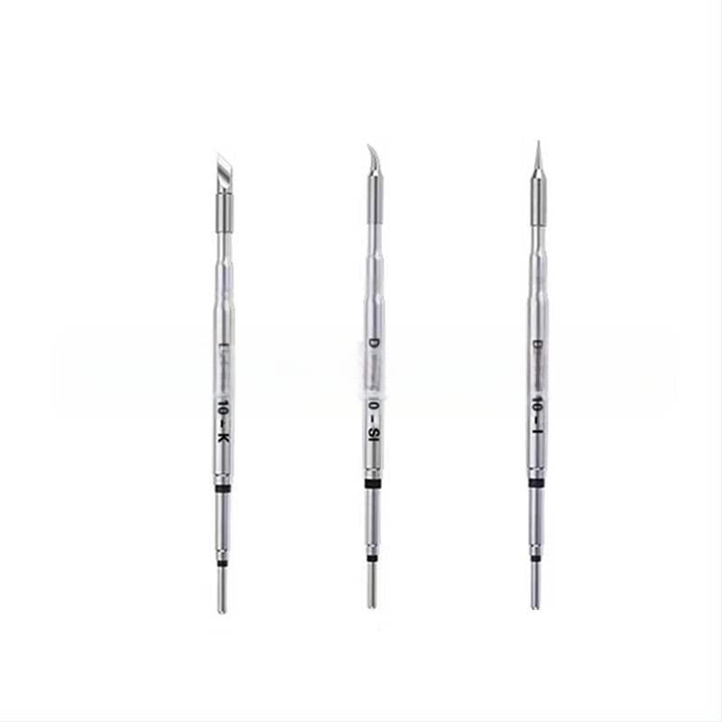 C210 litavimo antgalis; varis, be švino; antgalio formos: pointed head / knife head / curved head; temperatūros diapazonas 0–500°C; maksimali galia 150W; suderinamas su GVM/JBC/OSS/T26 stotelėmis