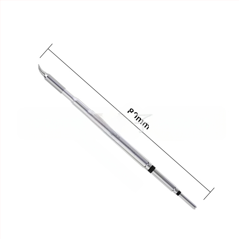 C210 litavimo antgalis; varis, be švino; antgalio formos: pointed head / knife head / curved head; temperatūros diapazonas 0–500°C; maksimali galia 150W; suderinamas su GVM/JBC/OSS/T26 stotelėmis