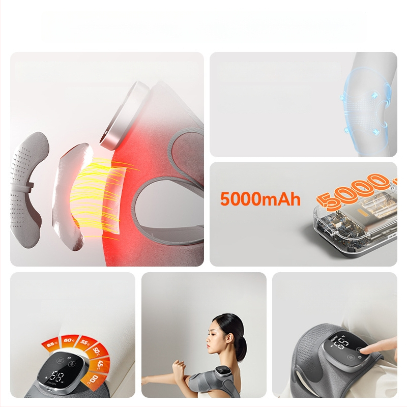 Kopefy KPF-Knee13 Ηλεκτρικός μασάζ γόνατος με θέρμανση – Πολυλειτουργικός θερμικός συμπιεστής με μασάζ 3 επιπέδων και θέρμανση 5 επιπέδων, κατάλληλο για ηλικιωμένους και ενήλικες μέσης ηλικίας