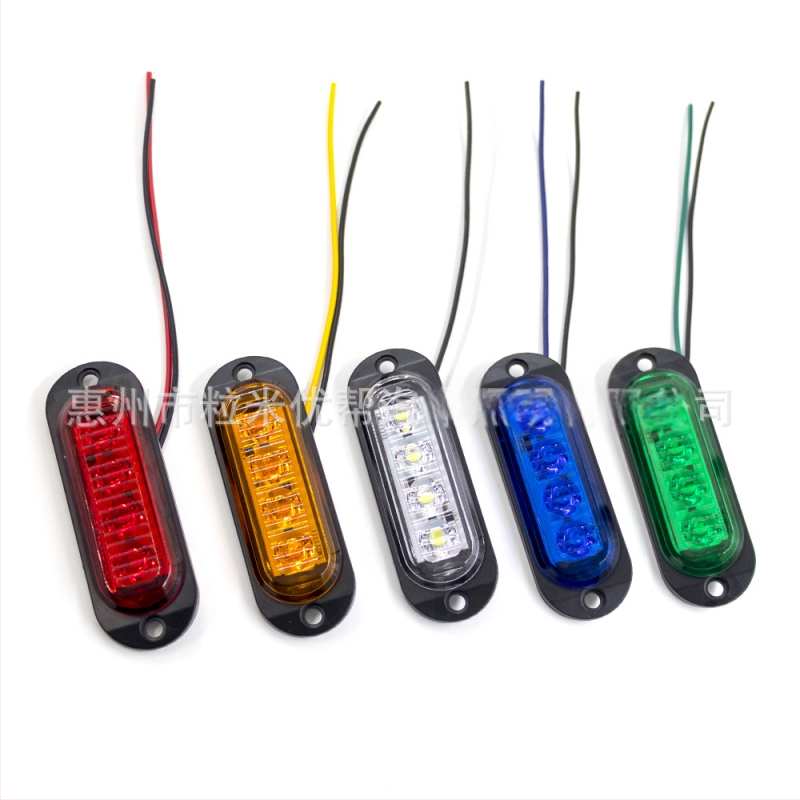 4-LED šoninis ir galinis sunkvežimio žibintas – vandeniui atsparus indikatorius, 10-30V, modelis 062