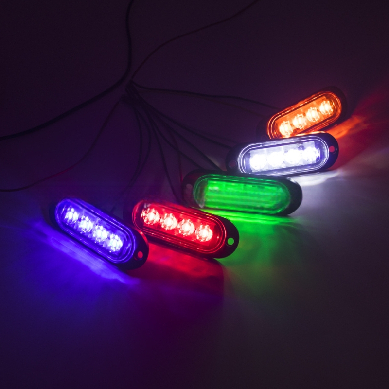 4-LED šoninis ir galinis sunkvežimio žibintas – vandeniui atsparus indikatorius, 10-30V, modelis 062