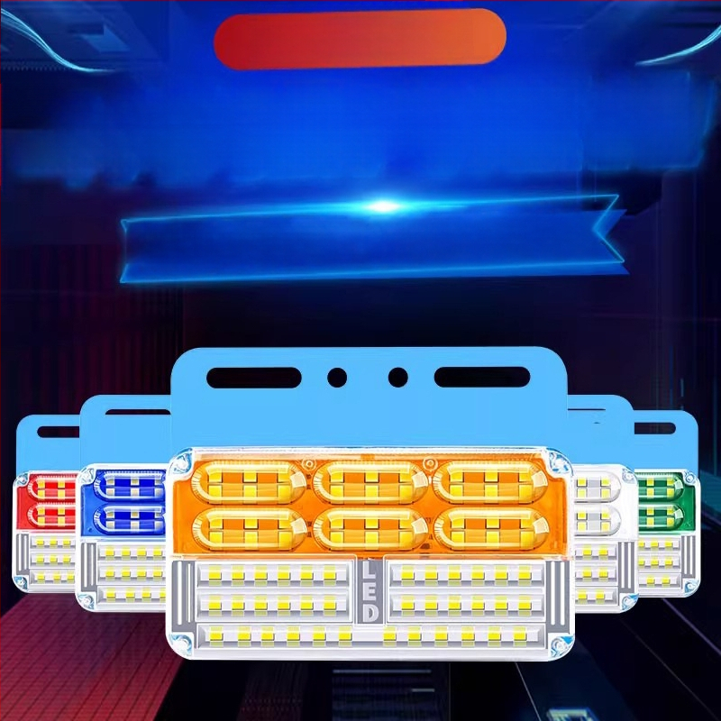 Keturių eilių LED šoninė šviesa sunkvežimiams ir priekaboms, 24V, atspari vandeniui, 5-10W, korpusas PC+geležies laikiklis, tarnavimo laikas 50 000 h