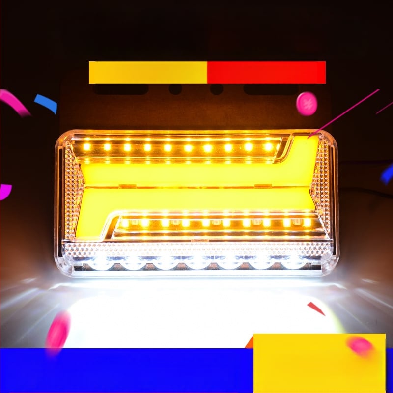 Krovininės LED šoninė šviesa, atspari vandeniui dvipusiai krašto šviesai, 24V, posūkio signalas