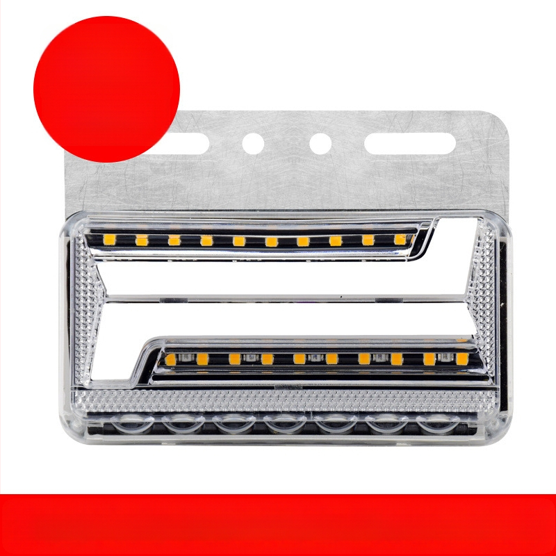 Krovininės LED šoninė šviesa, atspari vandeniui dvipusiai krašto šviesai, 24V, posūkio signalas