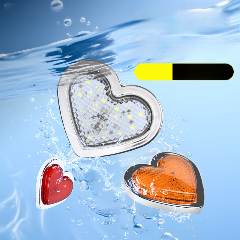 Širdies formos 24 LED kontūro šviesa krovininiams automobiliams, 12/24V, IP60, 0.5W, 3000 lm