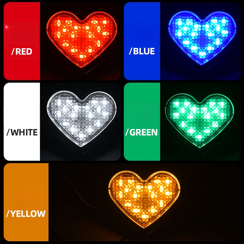 Širdies formos 24 LED kontūro šviesa krovininiams automobiliams, 12/24V, IP60, 0.5W, 3000 lm