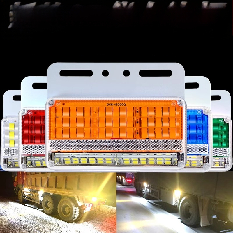 LED šoninė šviesa sunkvežimiams, 24V, IP67 atspari vandeniui, tarnavimo laikas 50000 val., modelis: Double row floor edge light