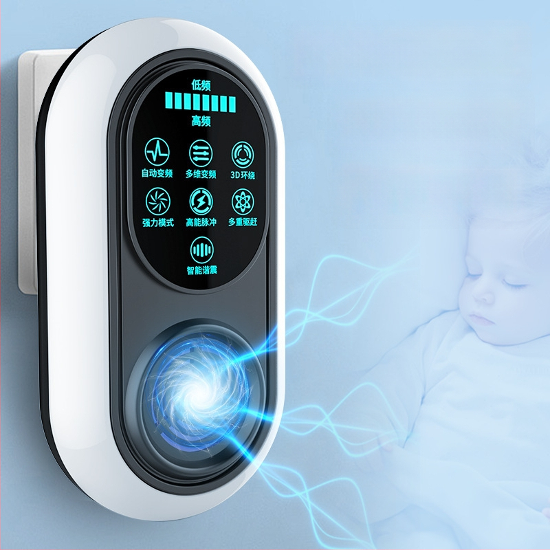 Beltéri ultrahangos szúnyogriasztó és rovarölő készülék, újratölthető, 220V, dobozos csomagolásban